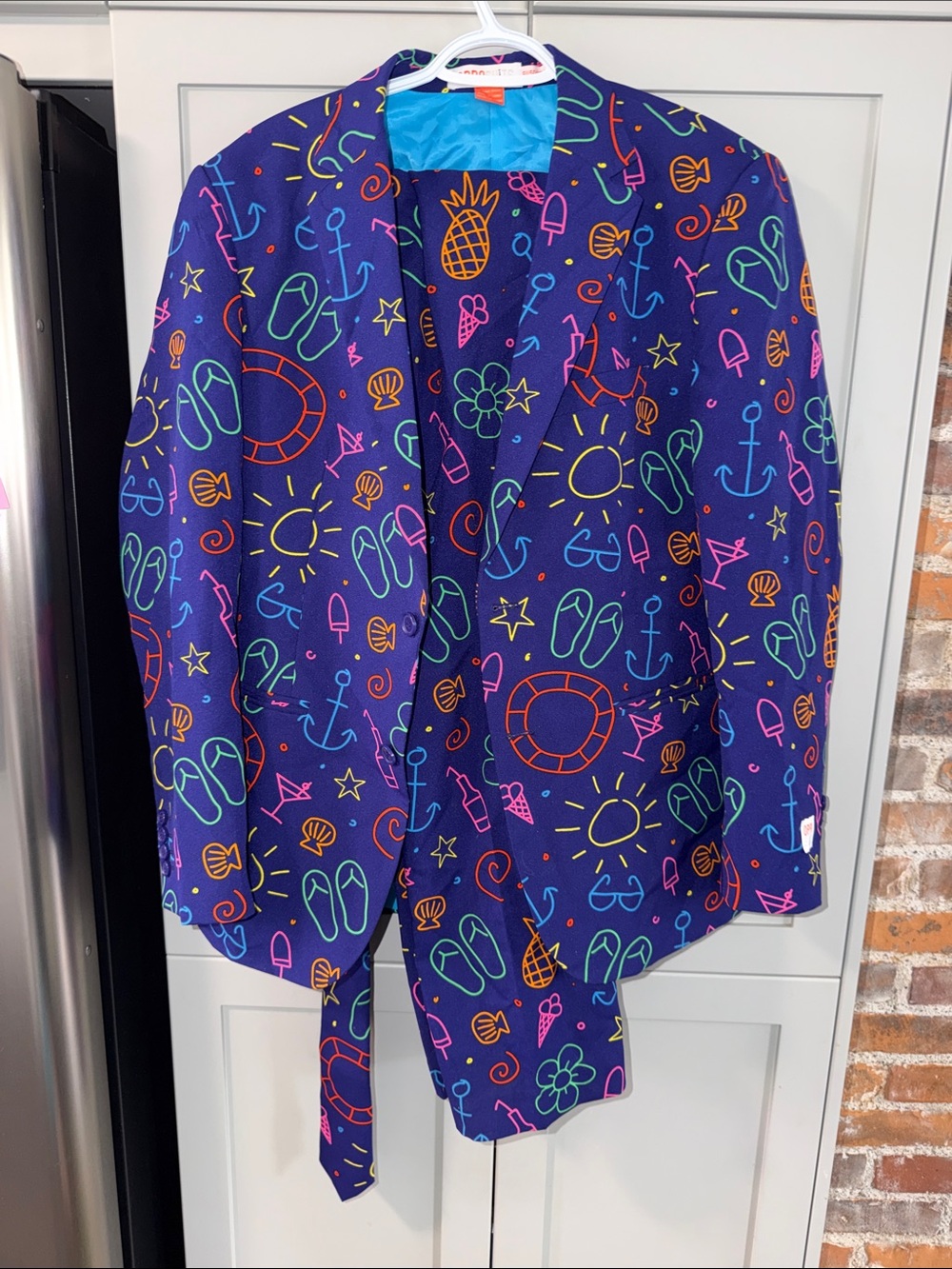 OppoSuits Purple Jacket with Neon Green & Pink Accents
